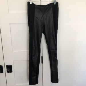 Suede and leather leggings